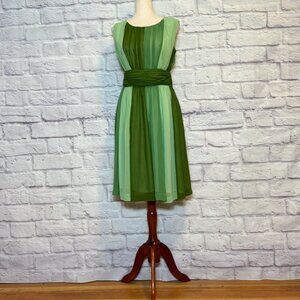 Geode Green Chiffon Knee-Length Dress